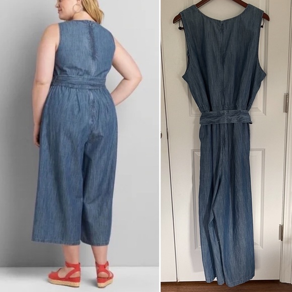 Lane Bryant Chambray Denim Jumpsuit - Picture 3 of 11